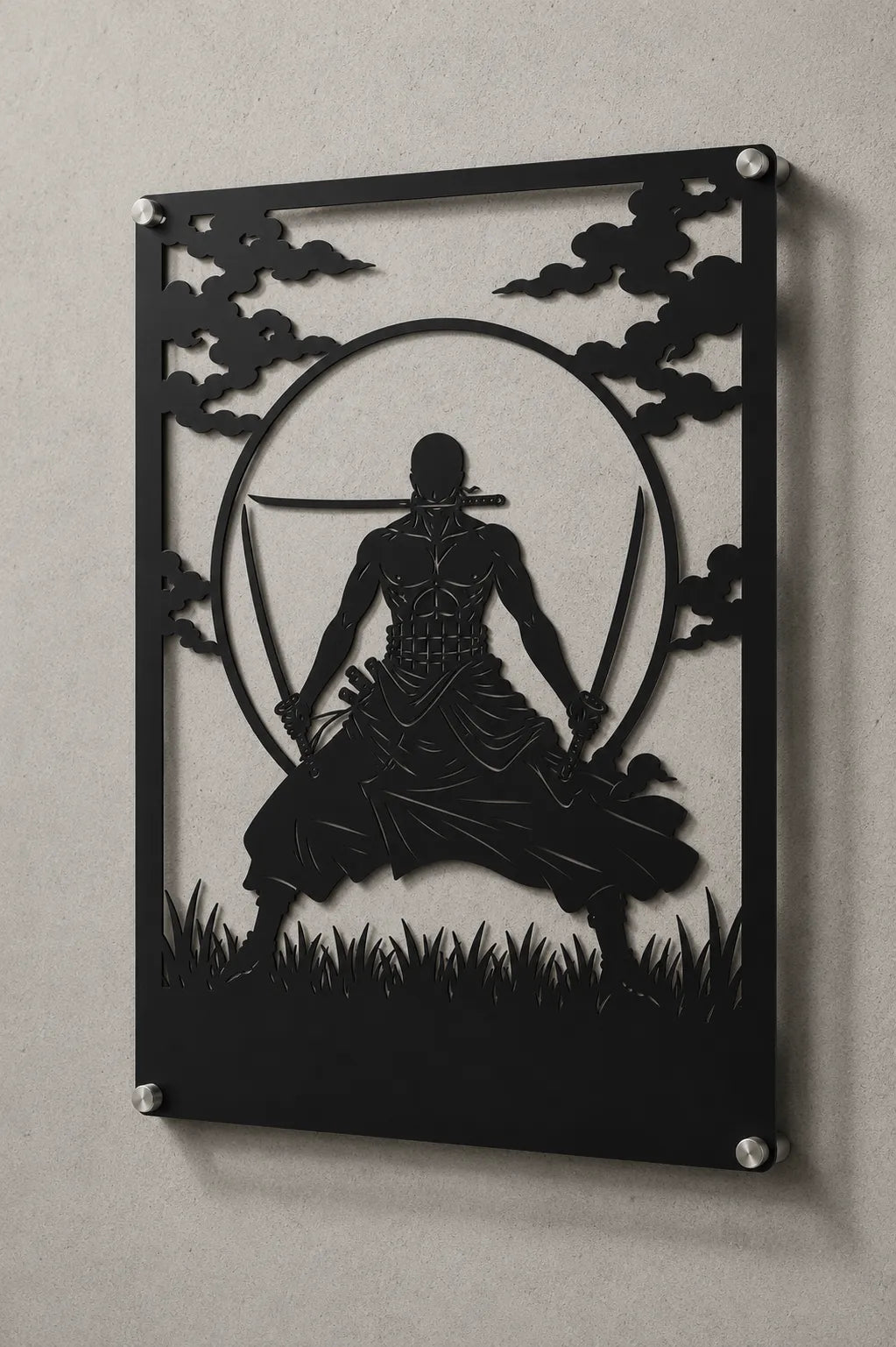 Cuadro decorativo en acero de Zoro Versión C de One Piece cortado a láser - Noxhound
